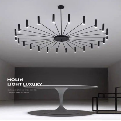Modern Black Metal Ceiling Spotlight Chandelier