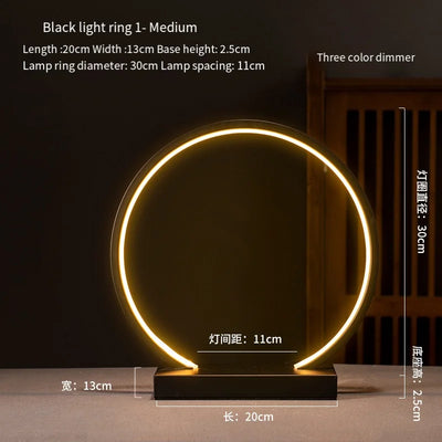 LED Ring Light Night Lamp – USB Dimmable Decorative Atmosphere Light for Home & Gifts