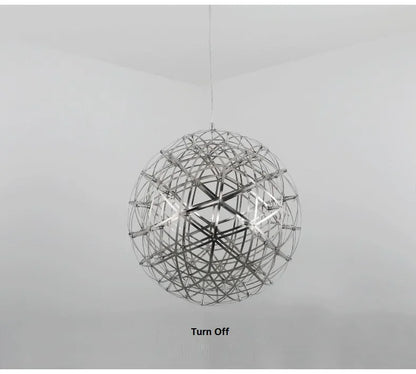 Modern Brief Loft Spark Ball LED Chandelier Fixture Firework Ball Stainless Steel Pendant Lamp for Home Decor Lighting 110-240V