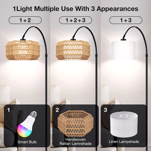 Smart RGB LED Floor Lamp with App Control & Dimmable Lighting
