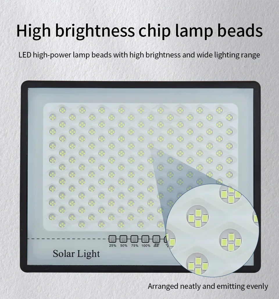 500W Solar Lamp Outdoor Waterproof Spotlights Solar Lights Remote Control Solar Floodlight Wall Street Garden Lights Sunlight