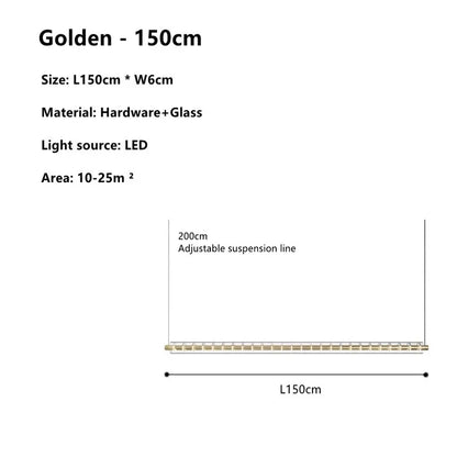 Minimalist Long Glass LED Chandelier