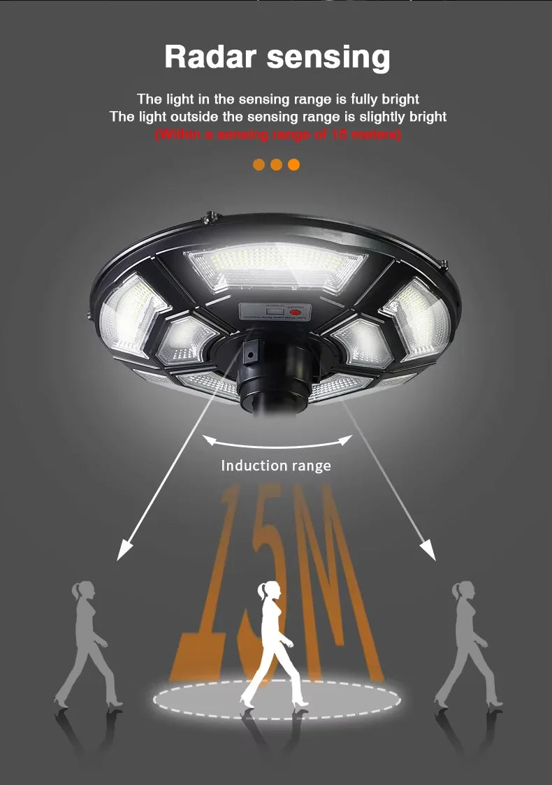 Flying saucer solar lamp, round UFO lamp, villa community square landscape lamp, induction integrated street lamp, courtyard street