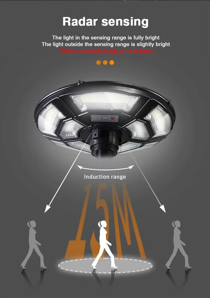 Flying saucer solar lamp, round UFO lamp, villa community square landscape lamp, induction integrated street lamp, courtyard street