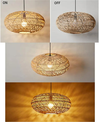 40cm Handcrafted Rattan Pendant Light – Natural Wicker Ceiling Lamp