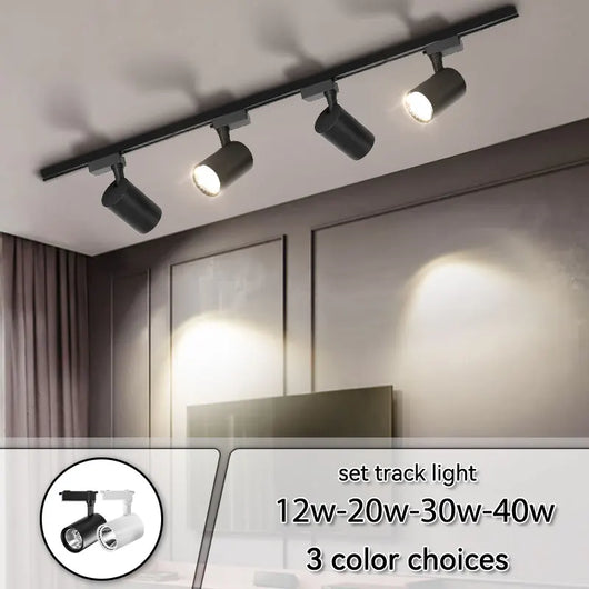 LED COB Track Light Set – Adjustable Spotlight Rail System