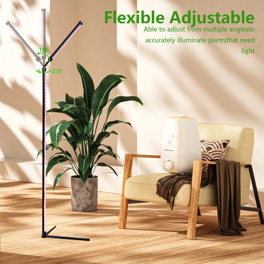 24V Full Spectrum LED Grow Light Floor Lamp with Timer & 3 Color Modes for Indoor Plants