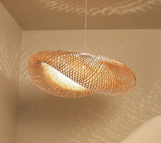 Handcrafted Bamboo Pendant Lamp – Wicker LED Ceiling Light