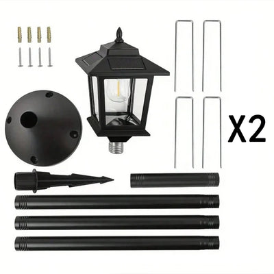 2-Piece Solar Garden Lights – Outdoor Waterproof LED Pathway Lamps