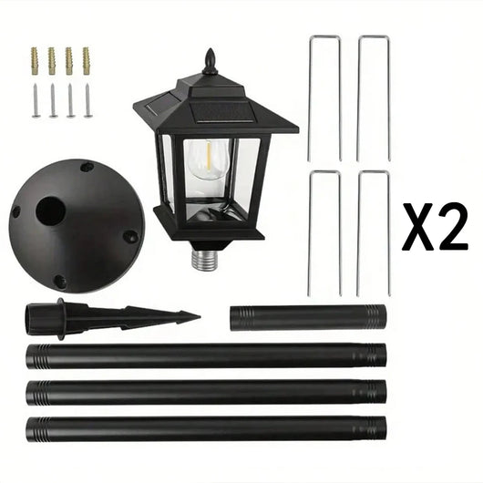 2-Piece Solar Garden Lights – Outdoor Waterproof LED Pathway Lamps