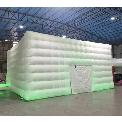 8x8x4M Large White Inflatable Night Club Disco Cube Party Tent Square Gazebo Event Shelter for Weddings & Outdoor Events