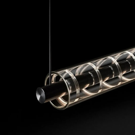 Minimalist Long Glass LED Chandelier