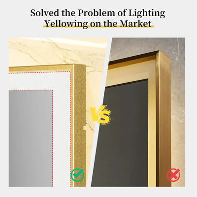 Fogless LED Bathroom Mirror – Modern Aluminum Frame