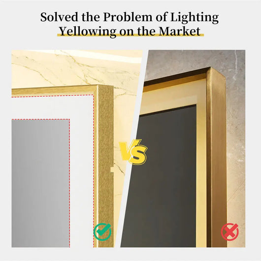 Fogless LED Bathroom Mirror – Modern Aluminum Frame