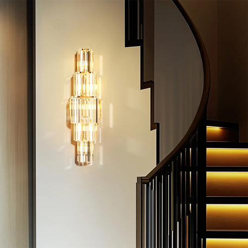 Modern Crystal LED Wall Lamp – Vertical Accent Light (19×50cm)