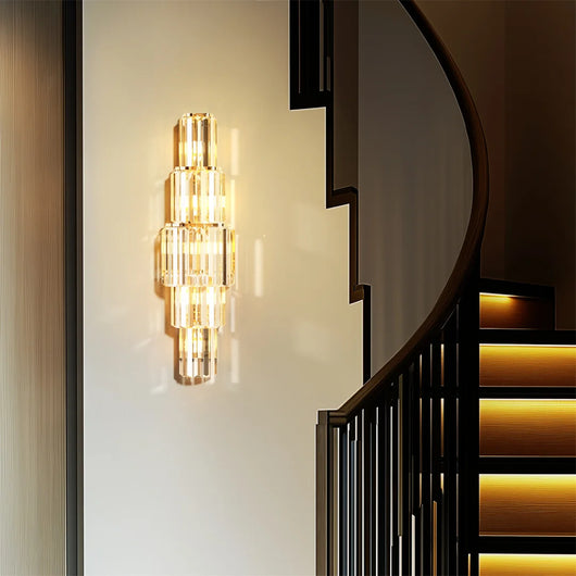 Modern Crystal LED Wall Lamp – Vertical Accent Light (19×50cm)