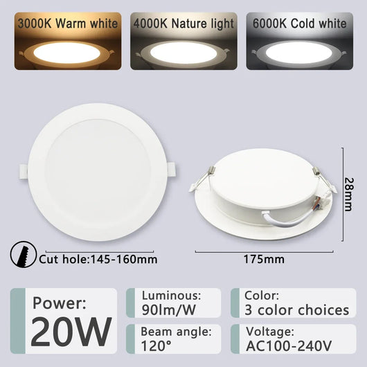 Recessed LED Downlight – Universal Voltage 110–240V