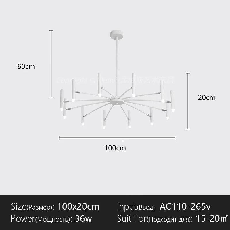 Modern Dimmable LED Chandelier with High-Lumen Illumination