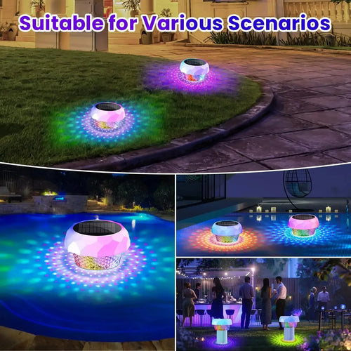 Solar Floating Pool Light with Chlorine Dispenser – RGB LED with Remote