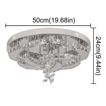 Crystal Modern LED Ceiling Lamp with Adjustable Light Modes and Chrome Finish