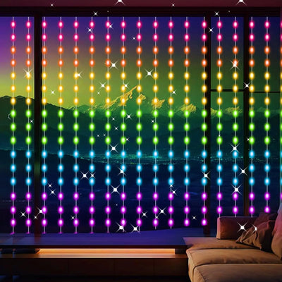 Smart LED Curtain Lights – 3m x 3m, App-Controlled with Music Sync
