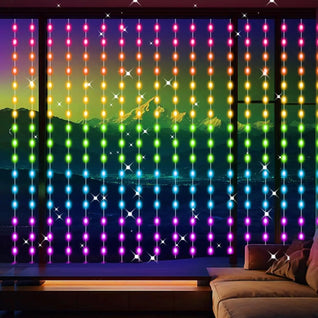 Smart LED Curtain Lights – 3m x 3m, App-Controlled with Music Sync