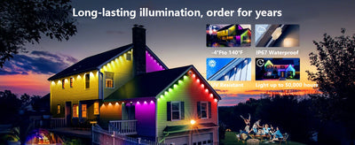 Smart RGBIC Permanent Outdoor Lights – 50ft / 100ft / 150ft LED String Lighting