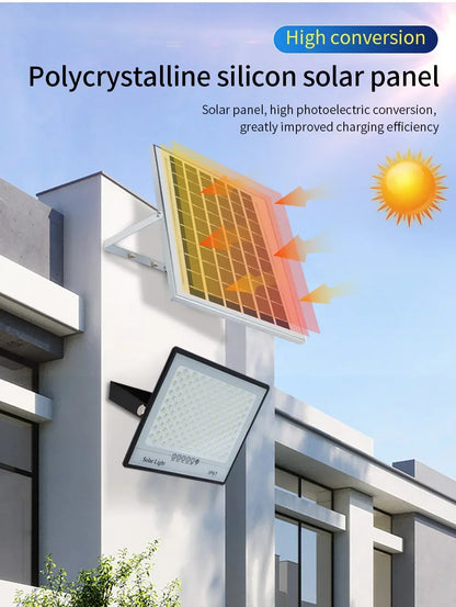 500W Solar Lamp Outdoor Waterproof Spotlights Solar Lights Remote Control Solar Floodlight Wall Street Garden Lights Sunlight