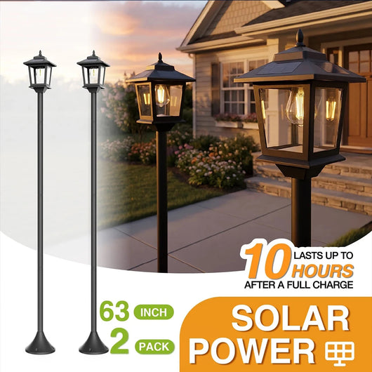 2-Piece Solar Garden Lights – Outdoor Waterproof LED Pathway Lamps