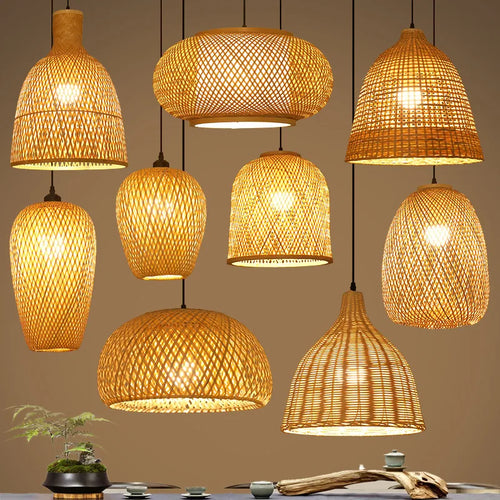 Handcrafted Bamboo Pendant Lamp – Wicker LED Ceiling Light