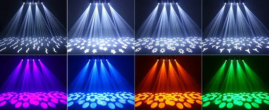 U'King 150W Beam Moving Head Light Rotating 18 Prisms 14 Gobos LED Rainbow Effect Zoom Stage Light DMX512 for DJ Disco Wedding