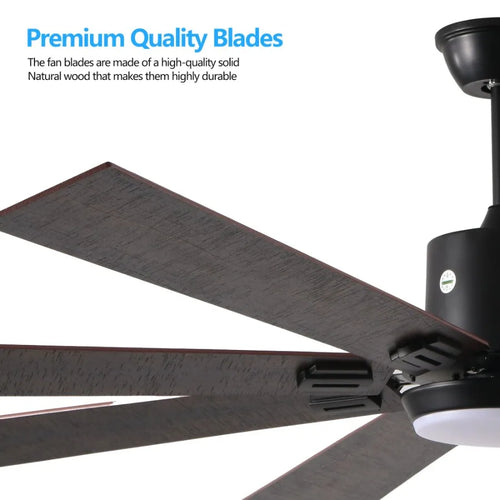 Walnut LED Ceiling Fan Light – Remote Control, Dimmable with Color Temperature