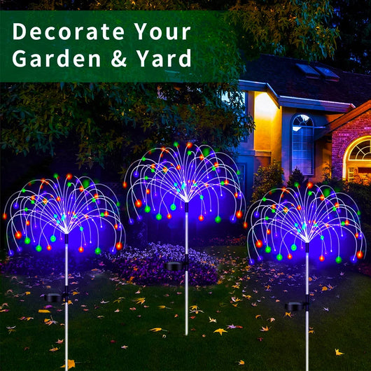Solar Firework LED Garden Lights Waterproof Outdoor Pathway Yard Decorative Fairy Lights
