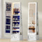 LED Full Length Mirror Jewelry Cabinet – RGB Lighted Lockable Organizer