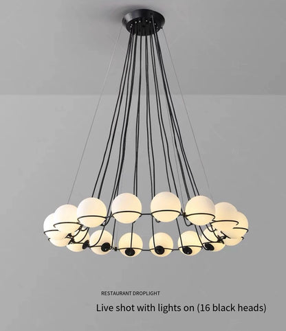 Modern Glass Ball Chandelier with Hand-Blown Spheres and LED Illumination