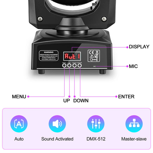 4PCS 30W RGBW Moving Head Gobo Light – DMX512 Stage & DJ Lighting