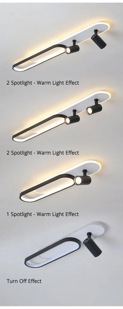 Modern Acrylic LED Chandelier with Adjustable Spotlights and Dimmable Lighting