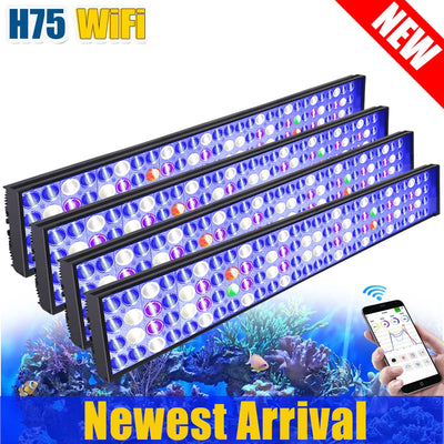 WiFi Full Spectrum LED Aquarium Light for Marine Reef Coral Fish Tanks 60–240cm with Smart App Control