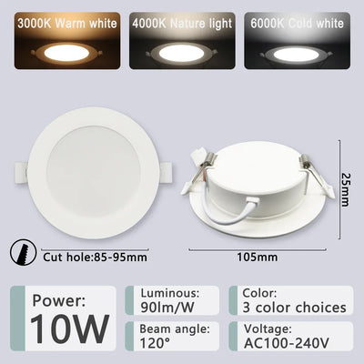 Recessed LED Downlight – Universal Voltage 110–240V