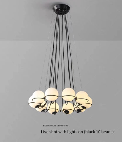 Modern Glass Ball Chandelier with Hand-Blown Spheres and LED Illumination