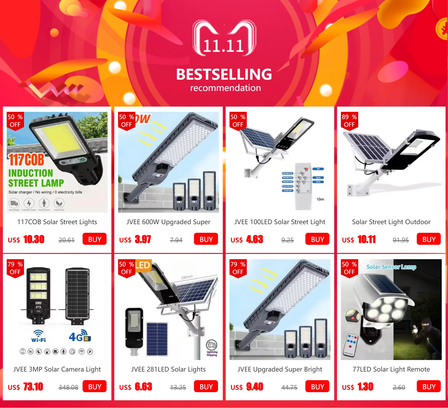 500W Solar Lamp Outdoor Waterproof Spotlights Solar Lights Remote Control Solar Floodlight Wall Street Garden Lights Sunlight