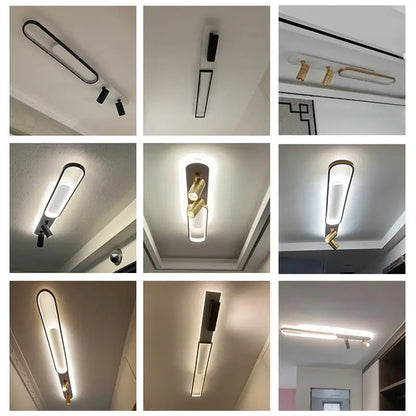 Modern Acrylic LED Chandelier with Adjustable Spotlights and Dimmable Lighting