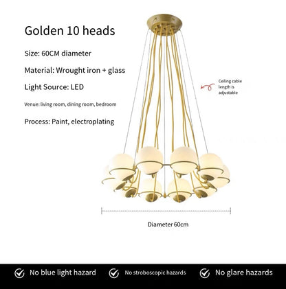 Modern Glass Ball Chandelier with Hand-Blown Spheres and LED Illumination