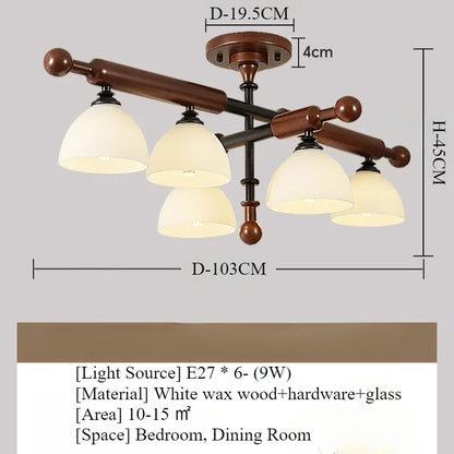 Retro Bamboo & Wood LED Ceiling Light with Warm Ambient Illumination