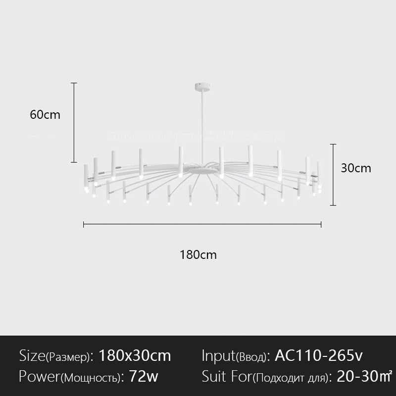 Modern Dimmable LED Chandelier with High-Lumen Illumination