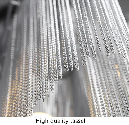 Modern Luxury Tassel LED Chandelier with Ambient Downward Lighting