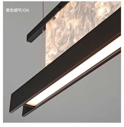 Italian Modern Luxury Linear LED Chandelier with Minimalist Designer Style