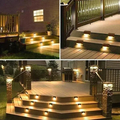 Solar Step Lights Outdoor – IP65 Waterproof LED Stair, Deck & Pathway Lights