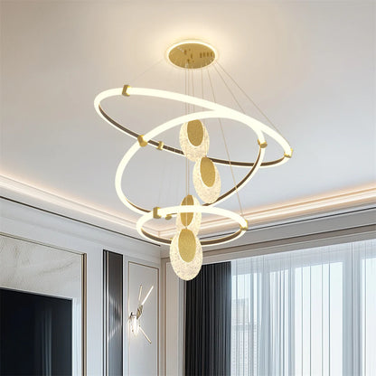 A modern 3-layer LED ceiling light offering adjustable color temperatures, energy-efficient illumination, and a sleek semi-flush design for any contemporary room