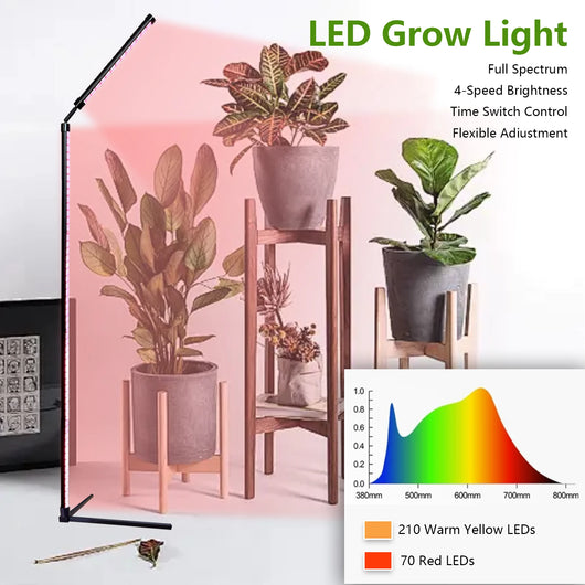24V Full Spectrum LED Grow Light Floor Lamp with Timer & 3 Color Modes for Indoor Plants